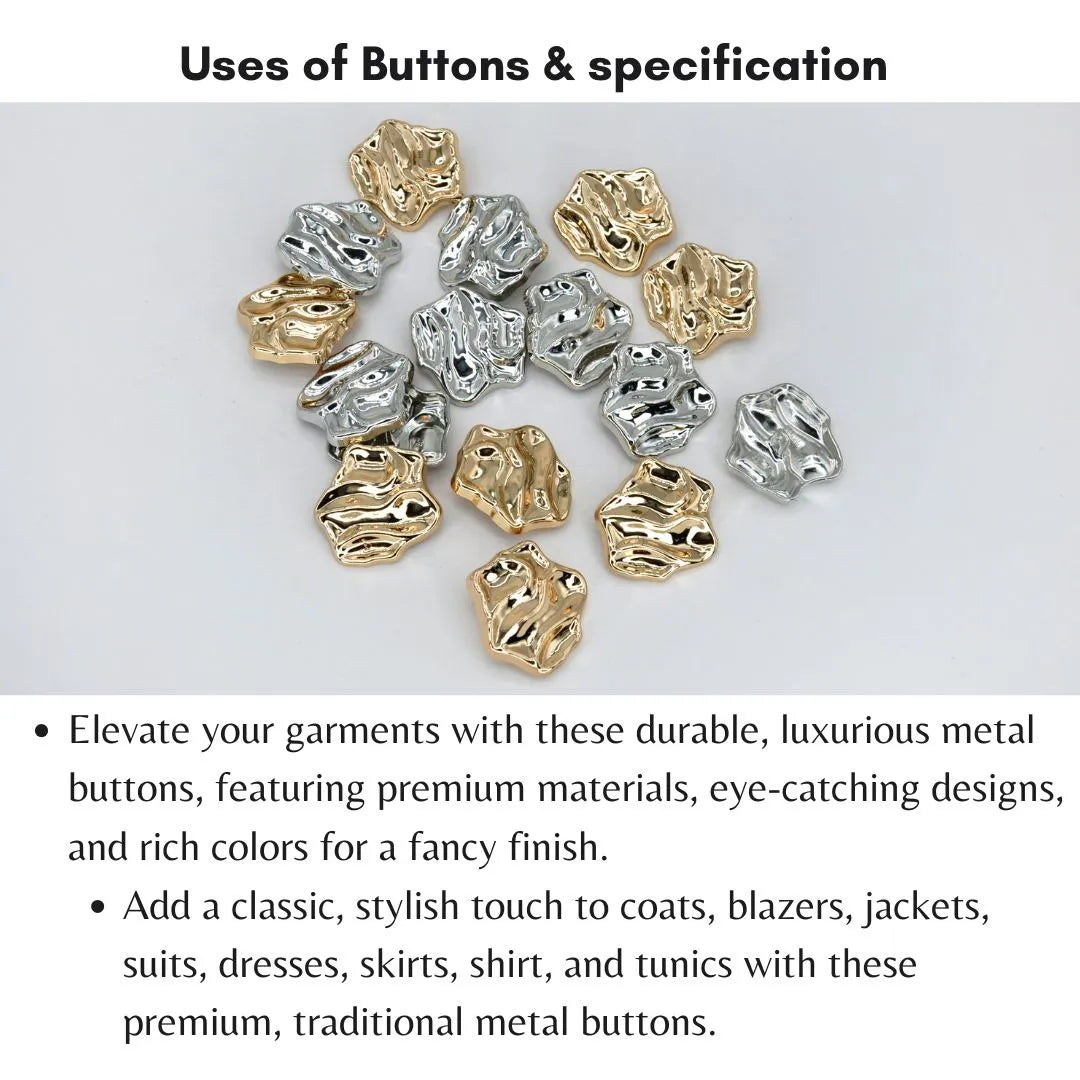 Liquid Style Metal Buttons | 18mm (28L), 20mm (31L) & 23mm (36L)