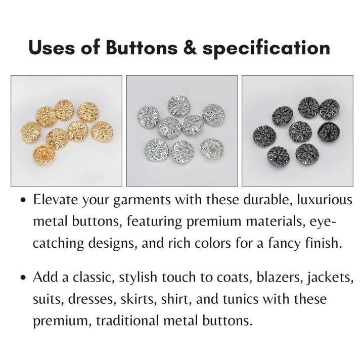 Victorian Scrollwork Button | 23mm & 15mm