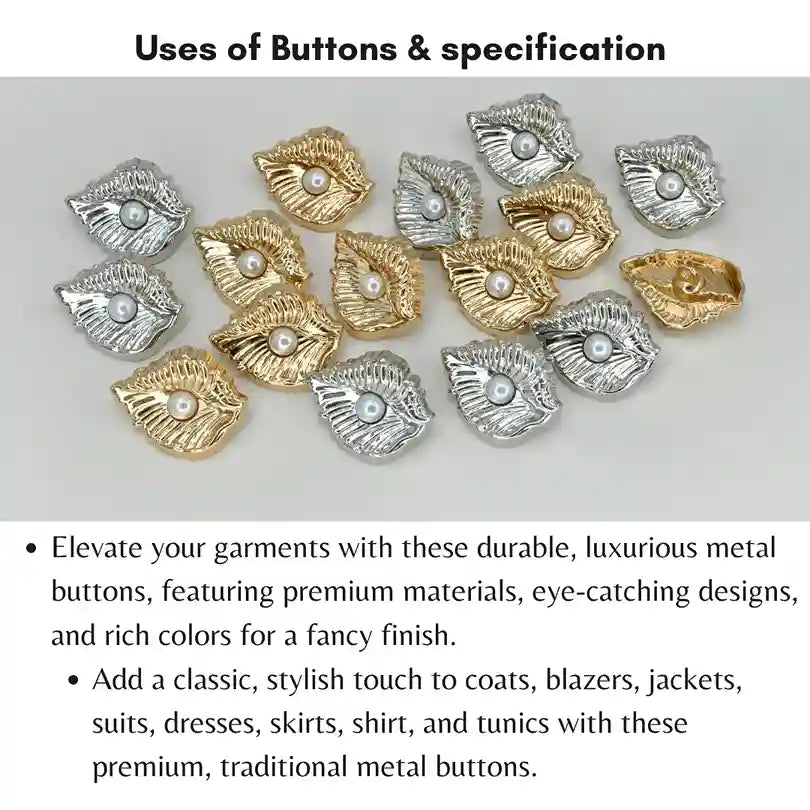 Scallop Shell Stud Pearl Button | 28mm, 23mm & 18mm