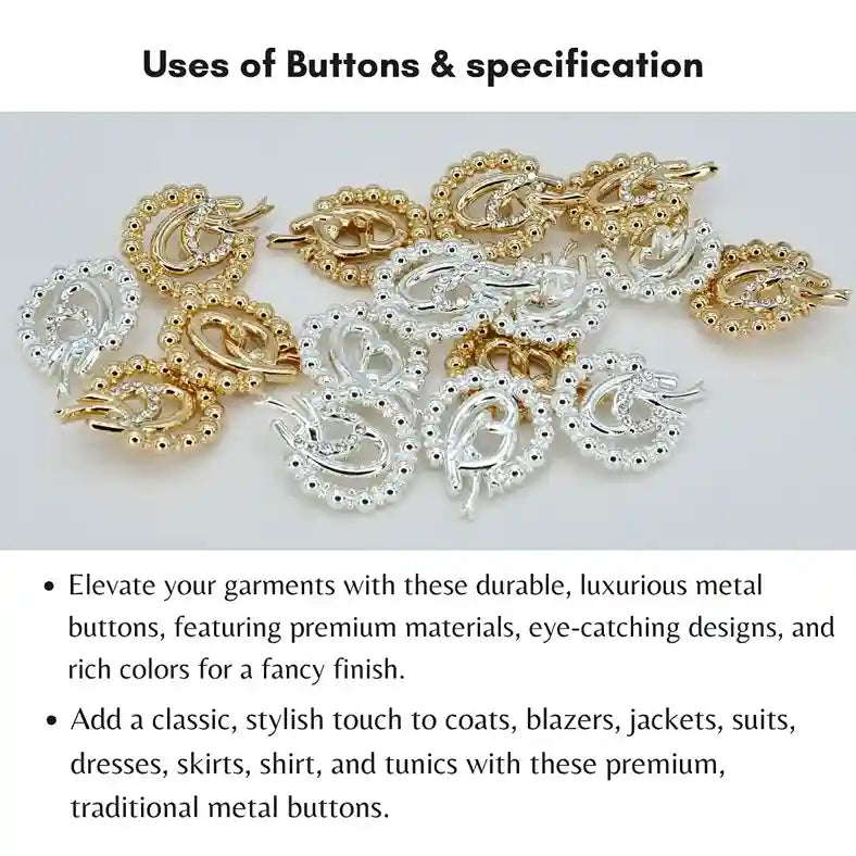 Double C Inspired Rhinestone Buttons | 21mm (33L), 26mm (41L) & 31mm(49L)