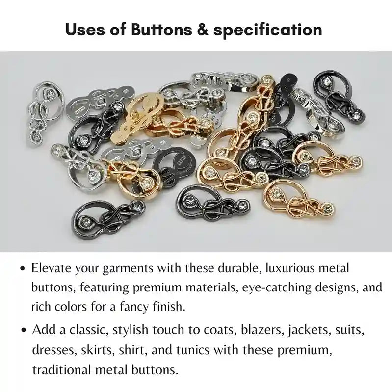Ampersand Design Rhinestone Buttons | 25mm(40L), 30mm(47L) &﻿ 35mm(55L)