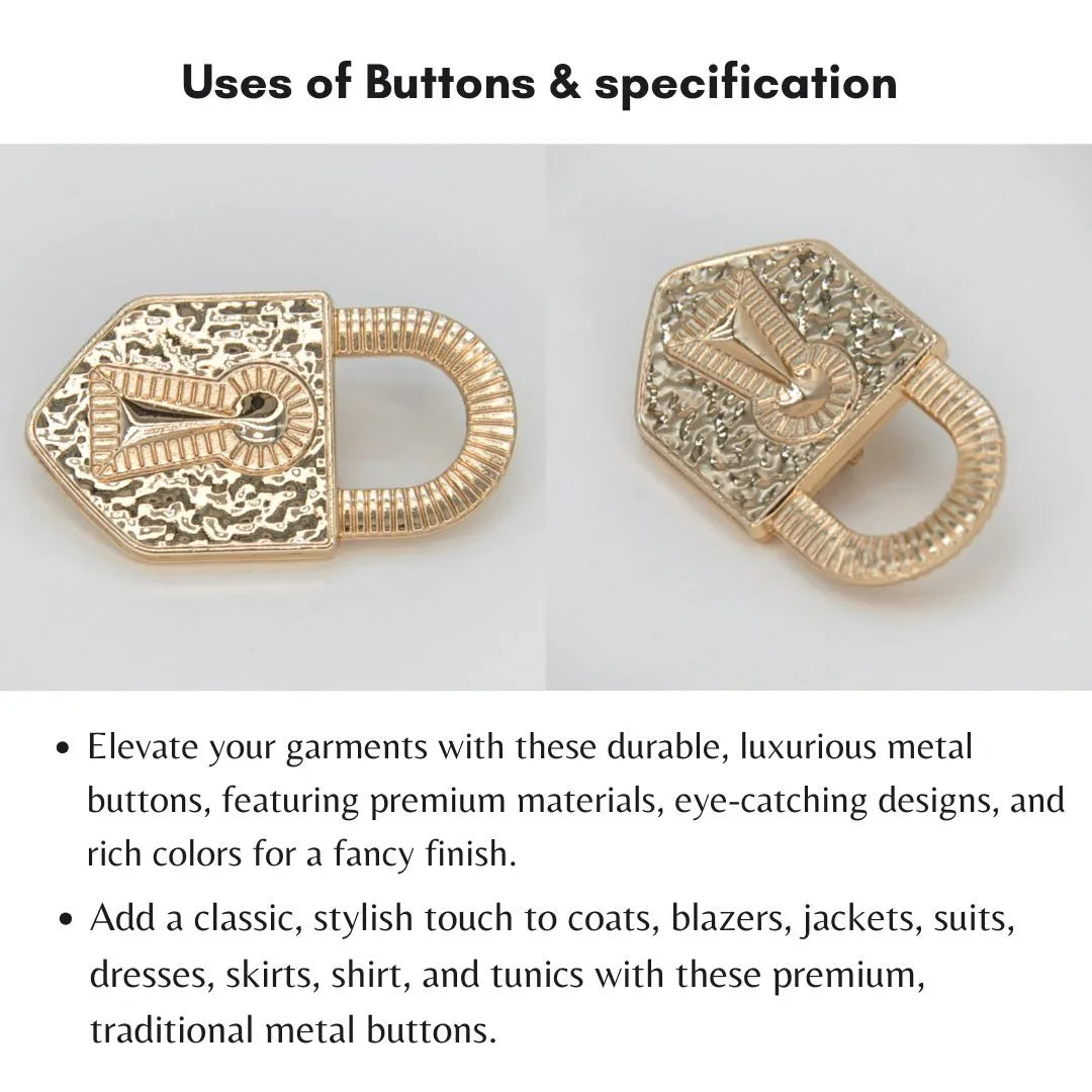 Decorative Padlock Shank Buttons | 28mm(44L)