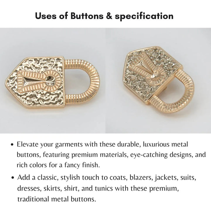 Decorative Padlock Shank Buttons | 28mm(44L)