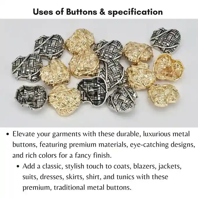 Basket Weave Style Buttons | 25mm & 20mm