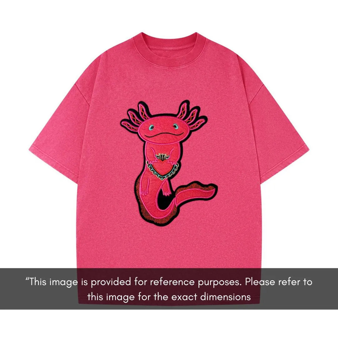 Cute Pink Axolotl Embroidered Patch