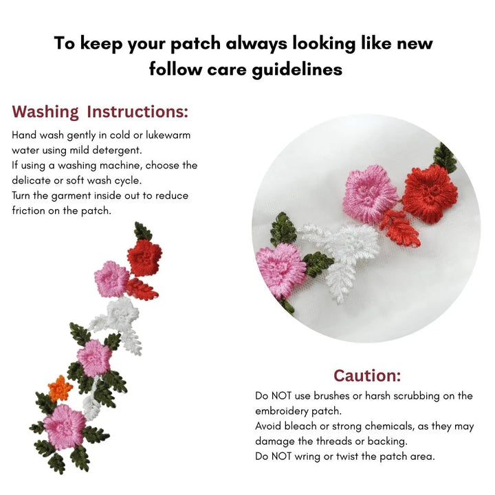 Multi Color Embroidered Floral Patch