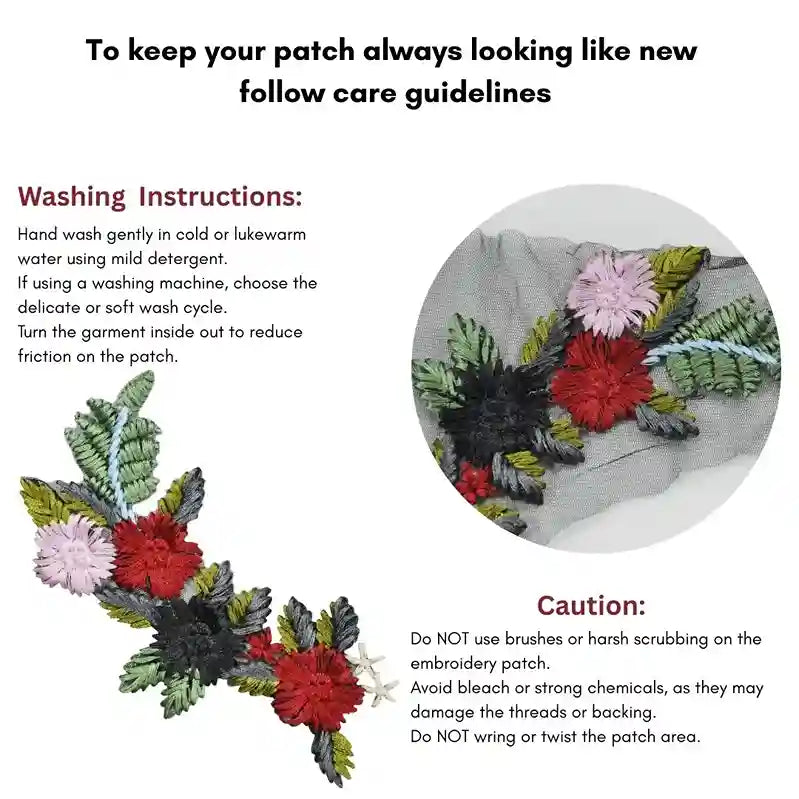 Multicolor Embroidered Floral Applique