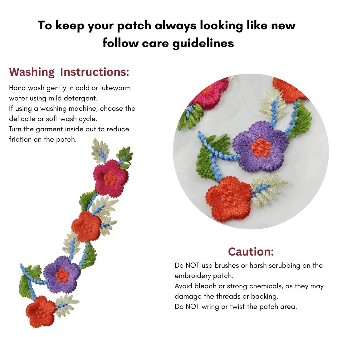 Embroidery Floral Sew Patch