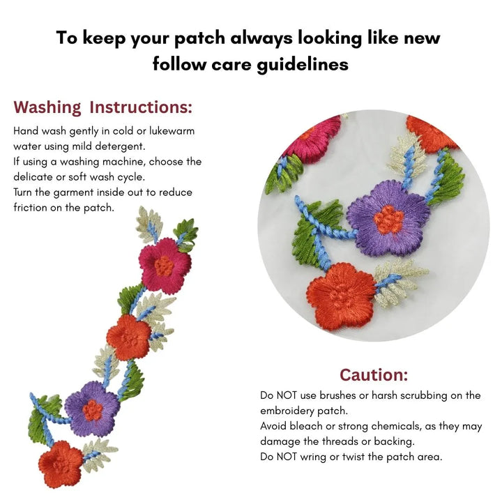 Embroidery Floral Sew Patch