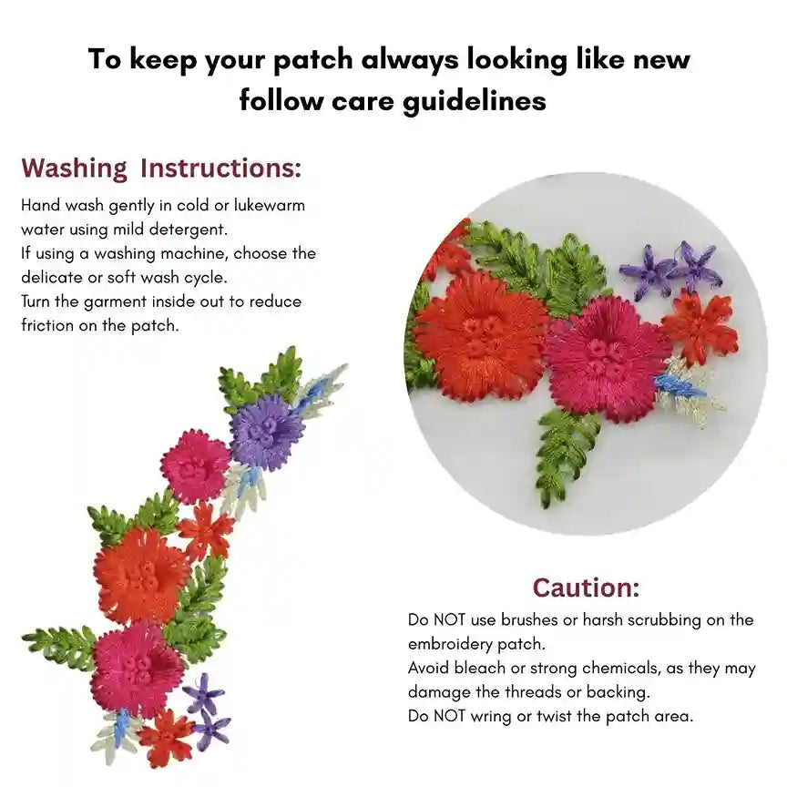 Amethyst and Poppy Appliqué Patch