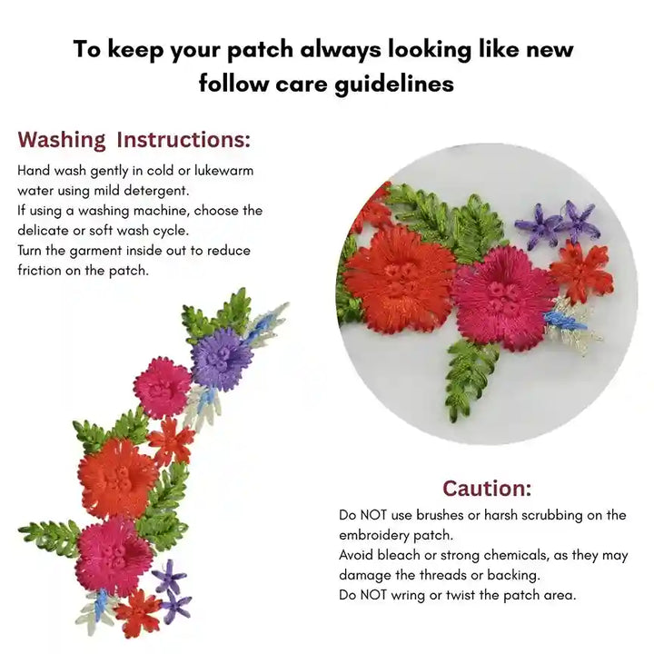Amethyst and Poppy Appliqué Patch
