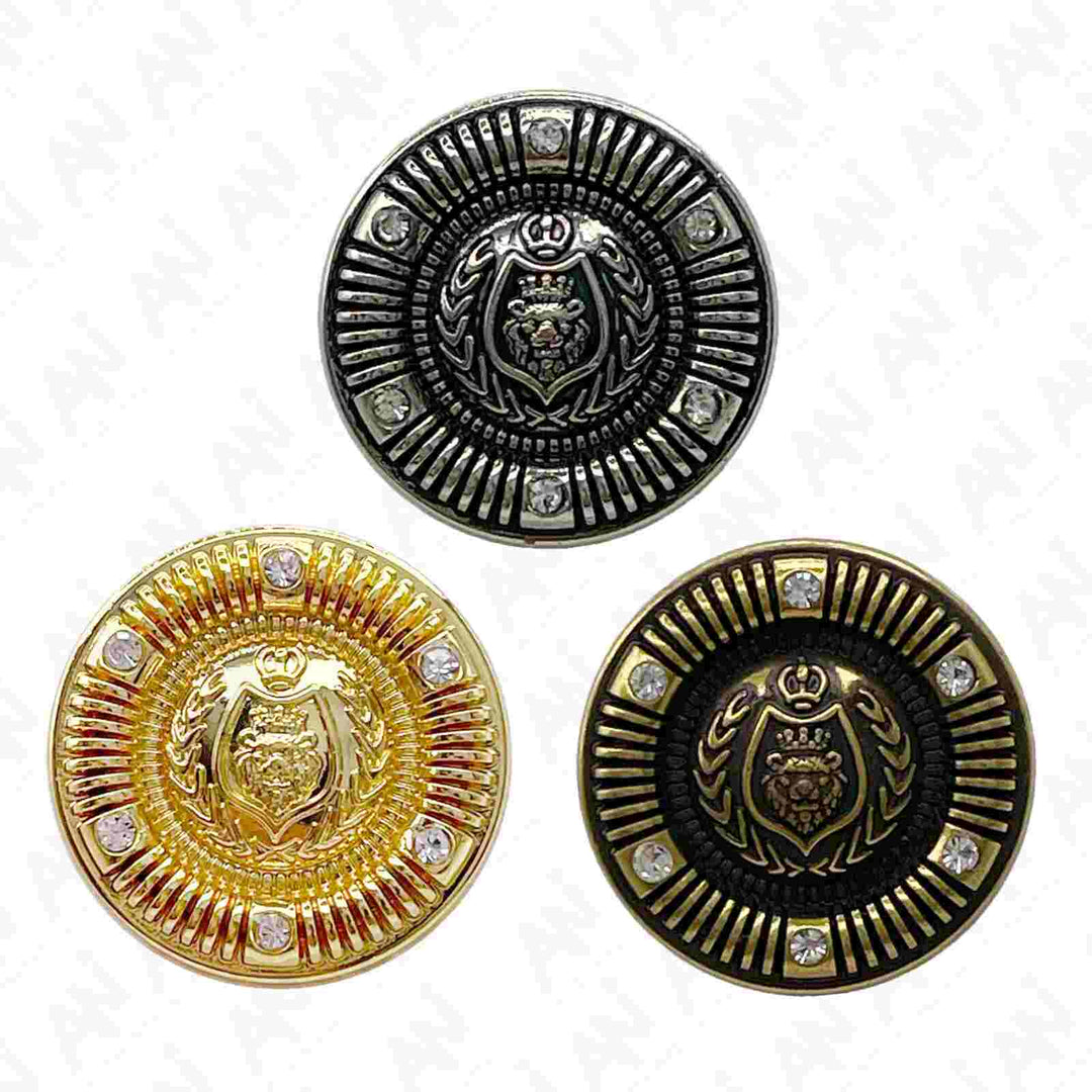 Decorative three colors metal buttons by ani accessories 