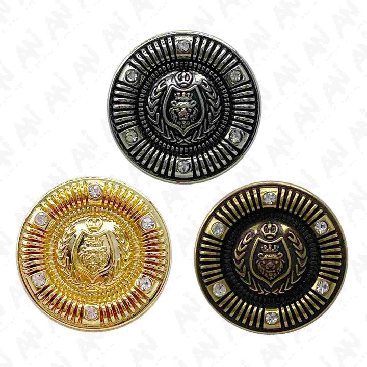 Decorative three colors metal buttons by ani accessories 