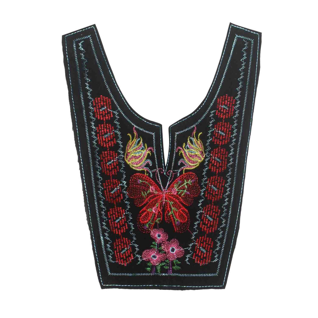 U shape butterfly floral ethnic neckline with delicate embroidery and graceful curves by Ani Accessories