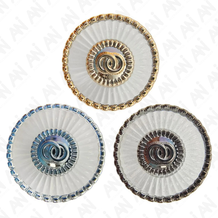 Floral Raised Pattern Shank Buttons (Set of 8)