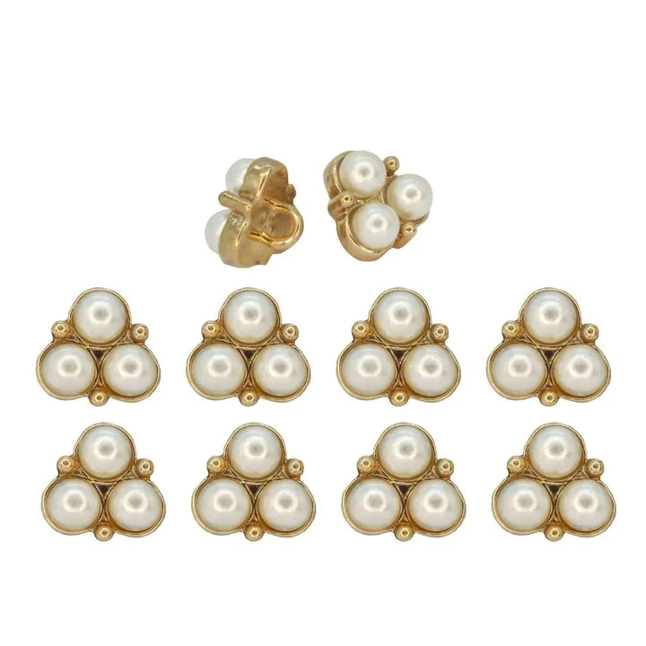 Pearl Cluster Gold Accents Metal Buttons | 12mm(20L)