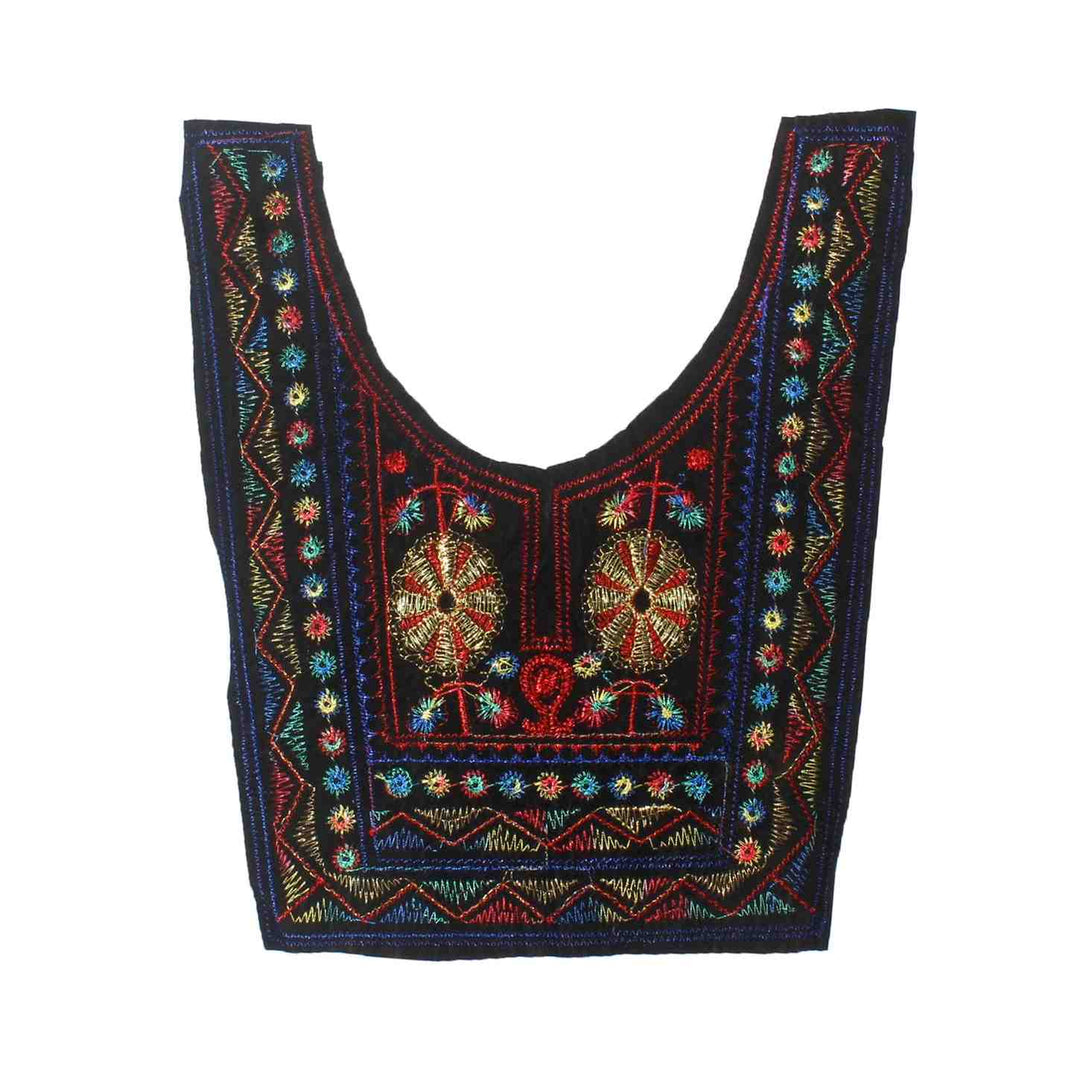 Vibrant color floral U shape neckline with detailed embroidery, perfect for kurtis, suits and festive wear Ani Accessories