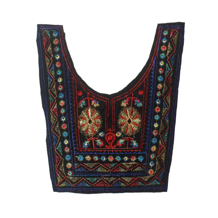 Vibrant color floral U shape neckline with detailed embroidery, perfect for kurtis, suits and festive wear Ani Accessories