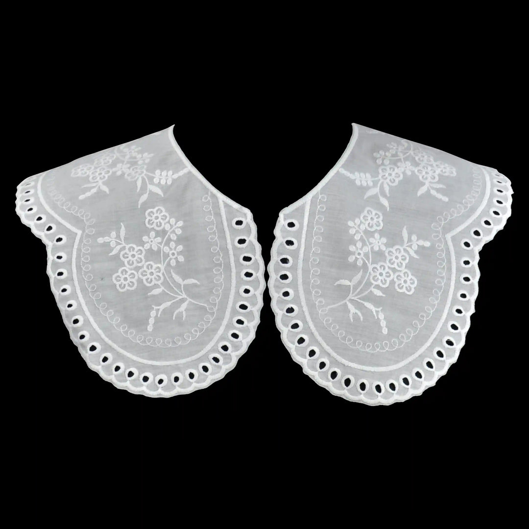 Vintage inspired embroidered Peter Pan collar applique for classic and modern outfit styling
