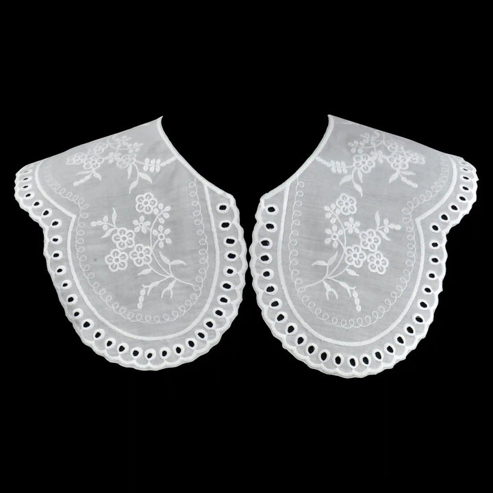 Vintage inspired embroidered Peter Pan collar applique for classic and modern outfit styling