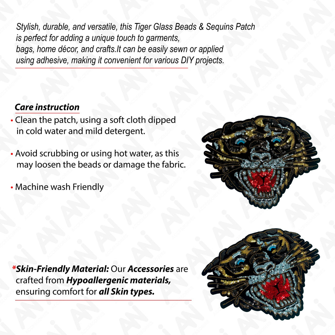 Golden Tiger Sequins Patch