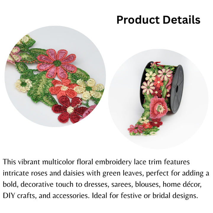 Bloom Embroidered Floral Lace | 2 Meter