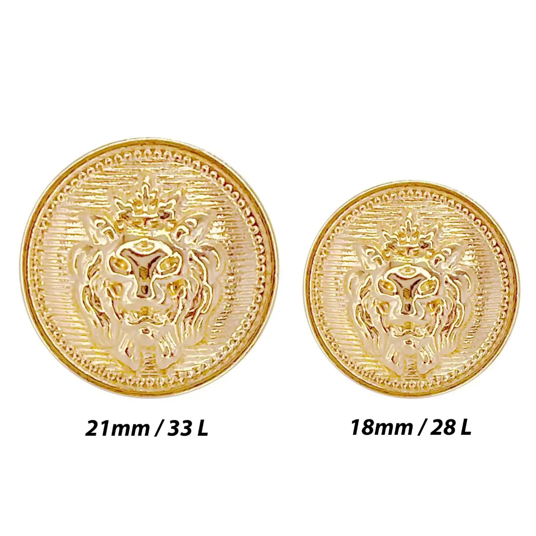 Lion Gold Color Metal Buttons