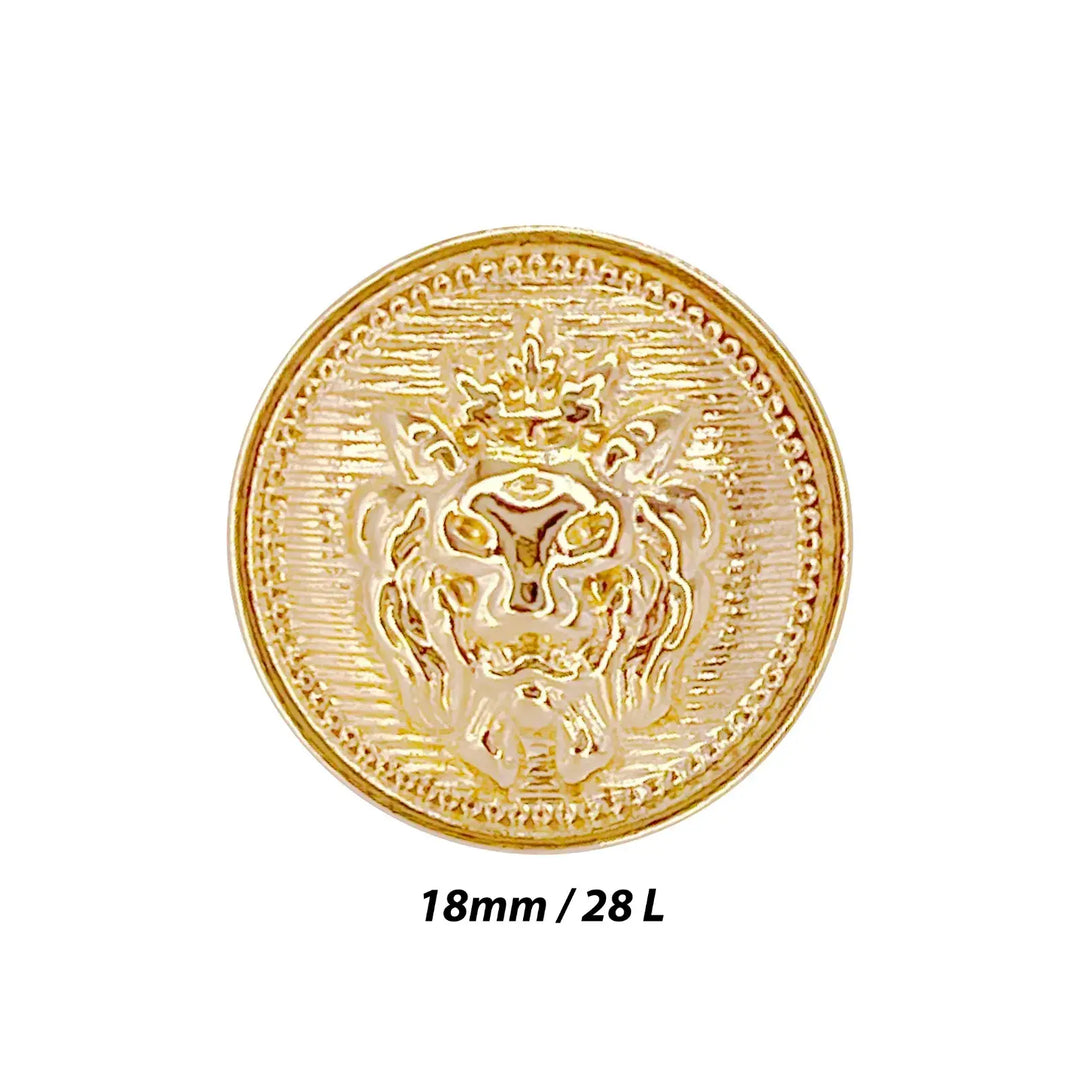 Lion Gold Color Metal Buttons
