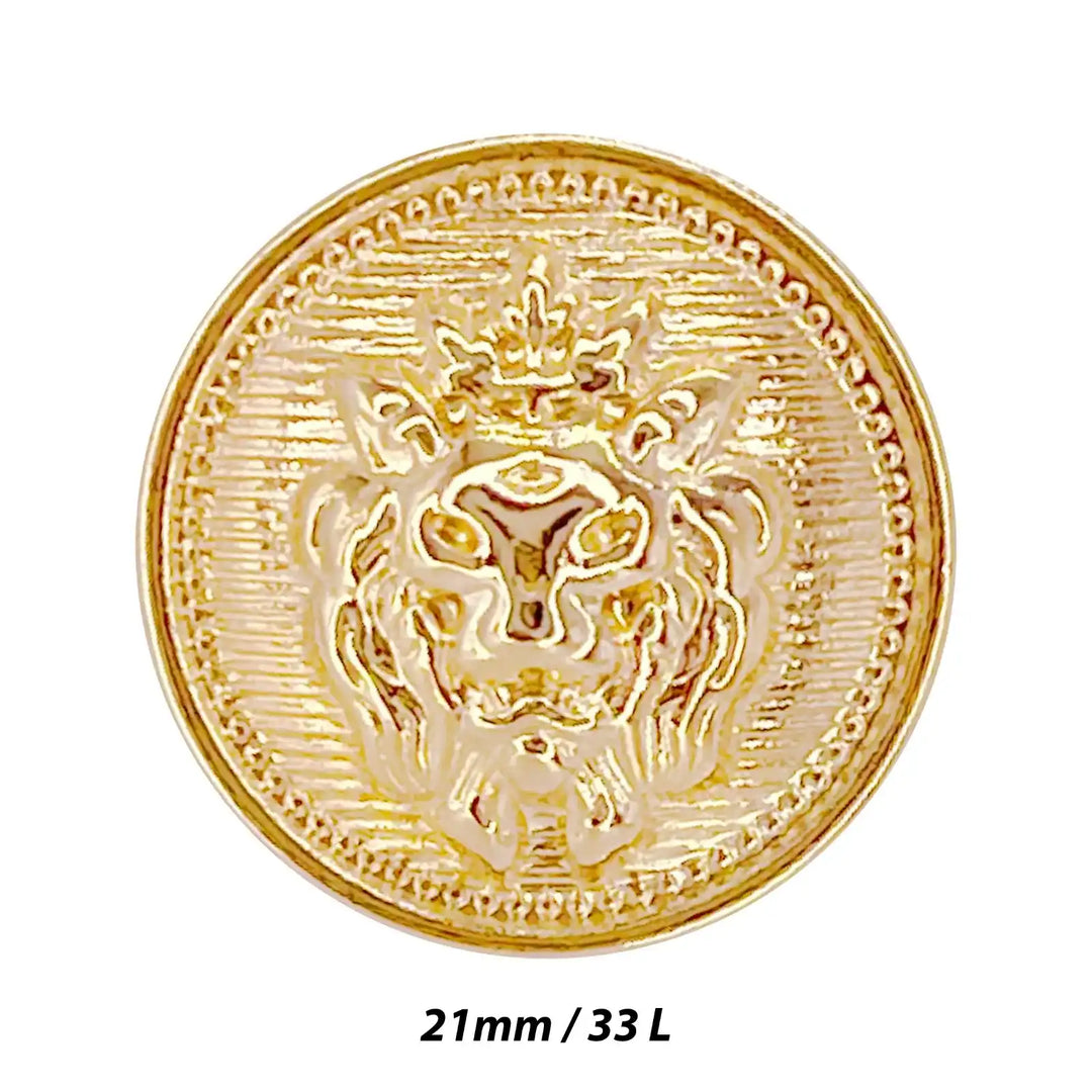 Lion Gold Color Metal Buttons