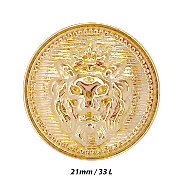 Lion Gold Color Metal Buttons