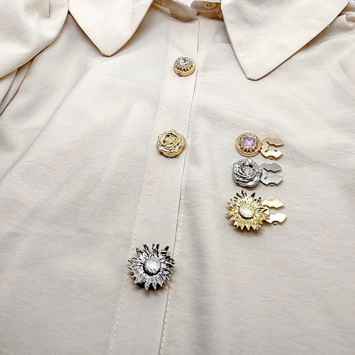 Stylish Metal Button Covers | Set of 2