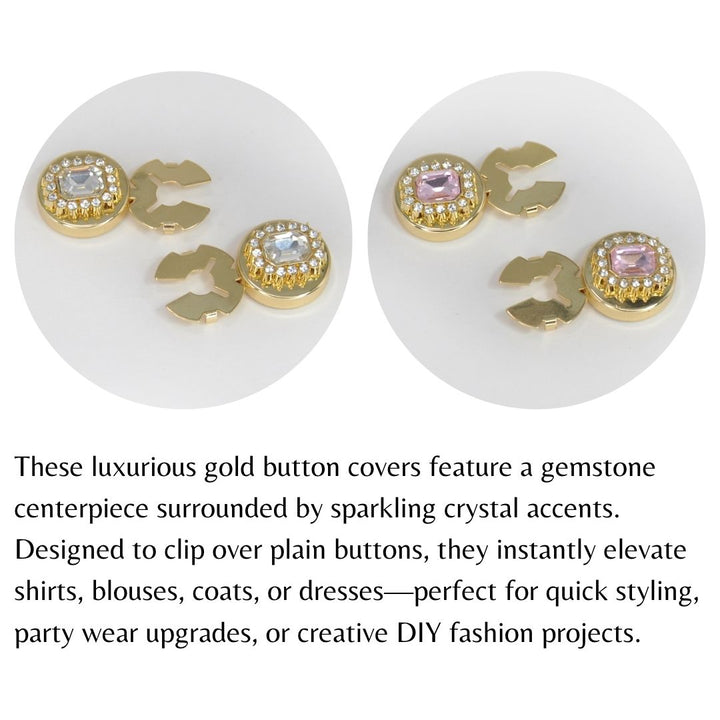 Stylish Metal Button Covers | Set of 2
