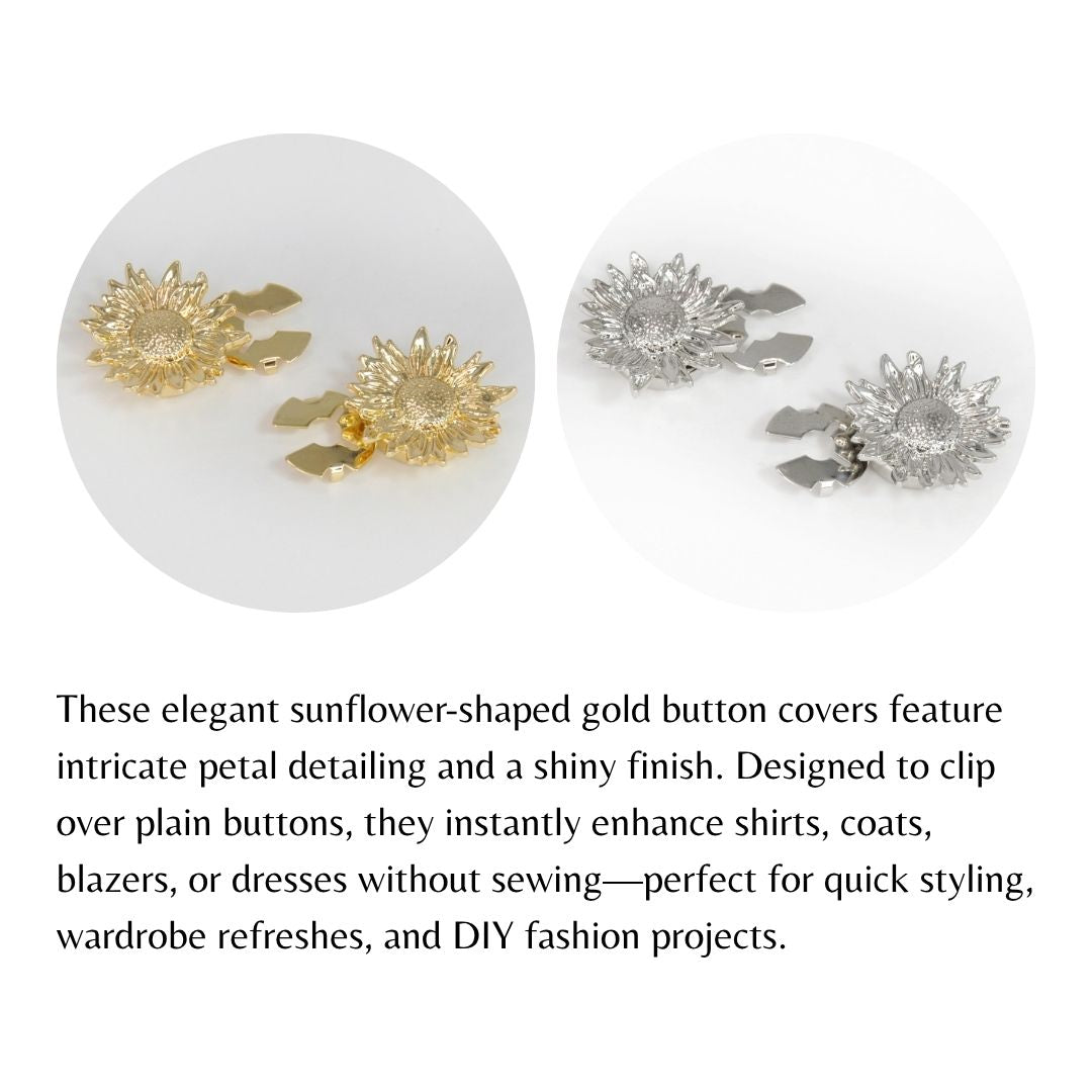 Stylish Metal Button Covers | Set of 2