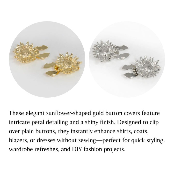 Stylish Metal Button Covers | Set of 2