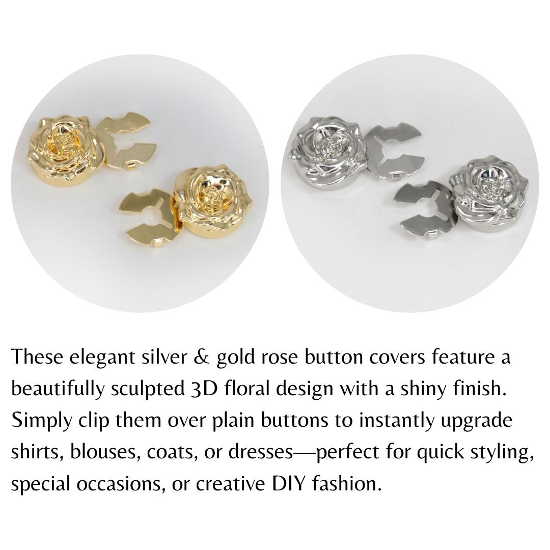 Stylish Metal Button Covers | Set of 2