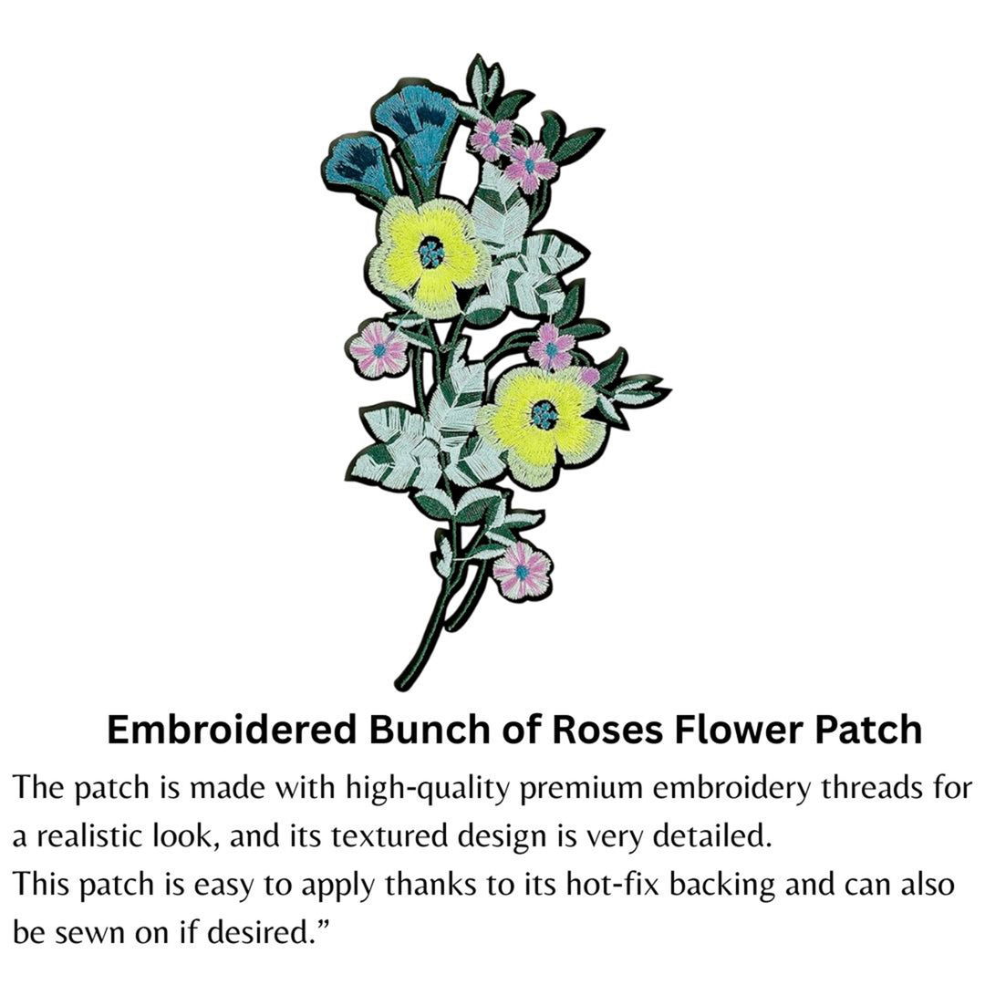 Bunch Rose Embroidered Heat-Transfer Sew Patch