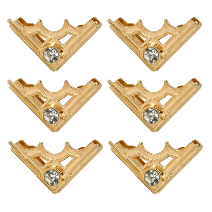 Diamond-Studded Crystal Designer Collar Stays | 6 Pieces