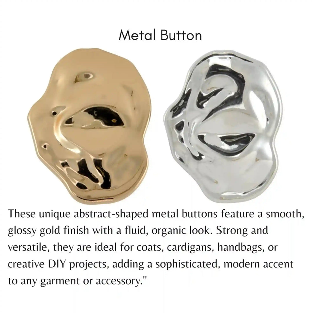 Hammered Crinkled Metal Buttons | 48mm
