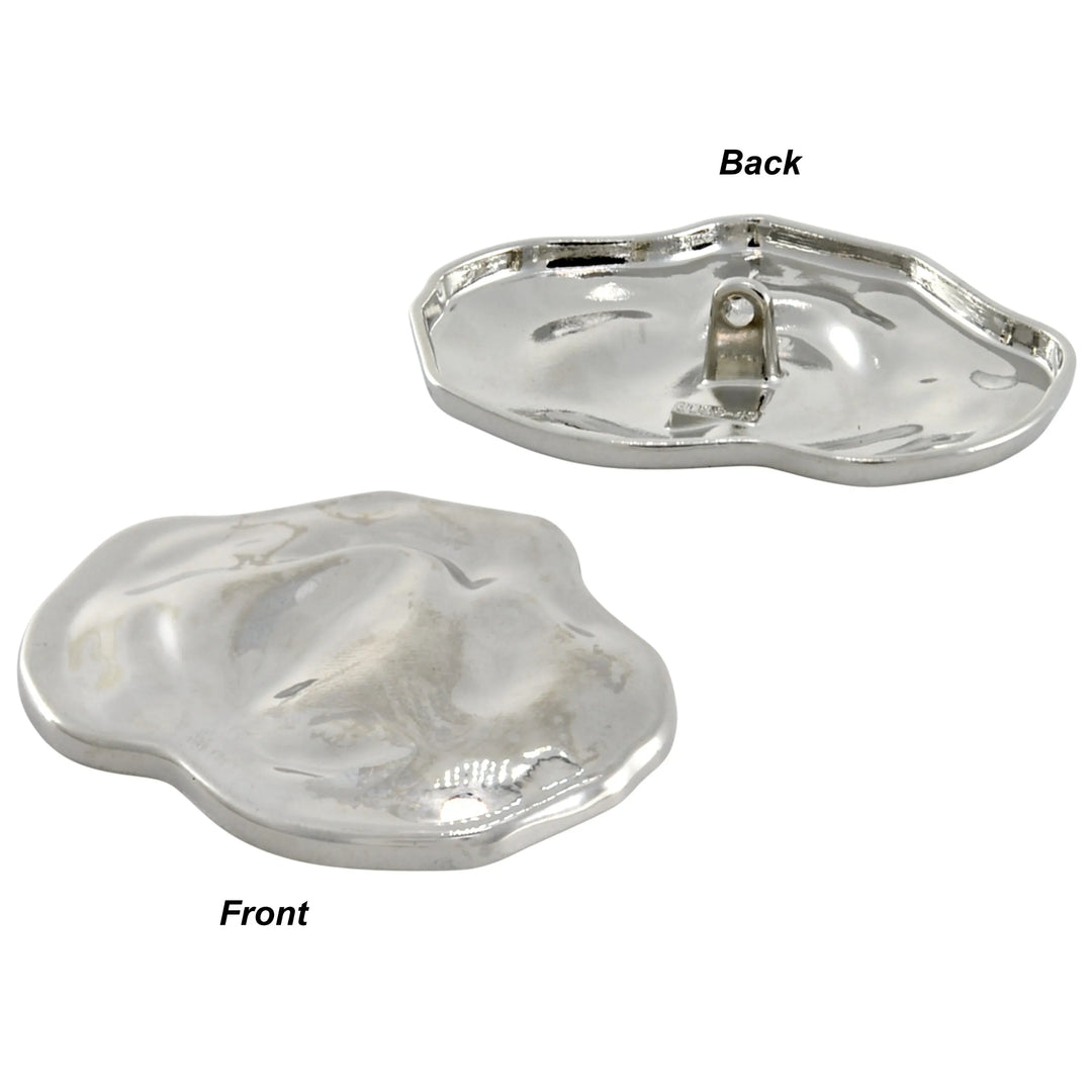 Hammered Crinkled Metal Buttons | 48mm