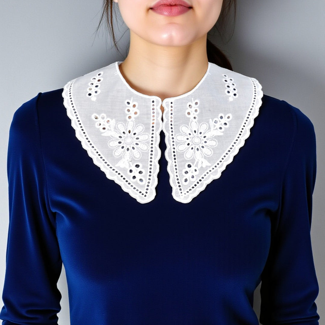 Floral Leaf Style Peter Pan Collar
