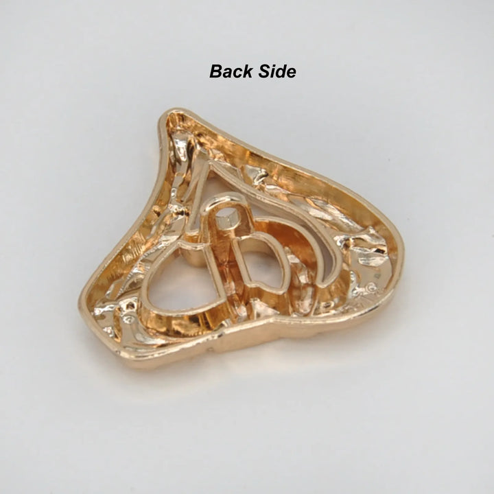 Heart Shaped Golden Metal Buttons | 28mm(44L)