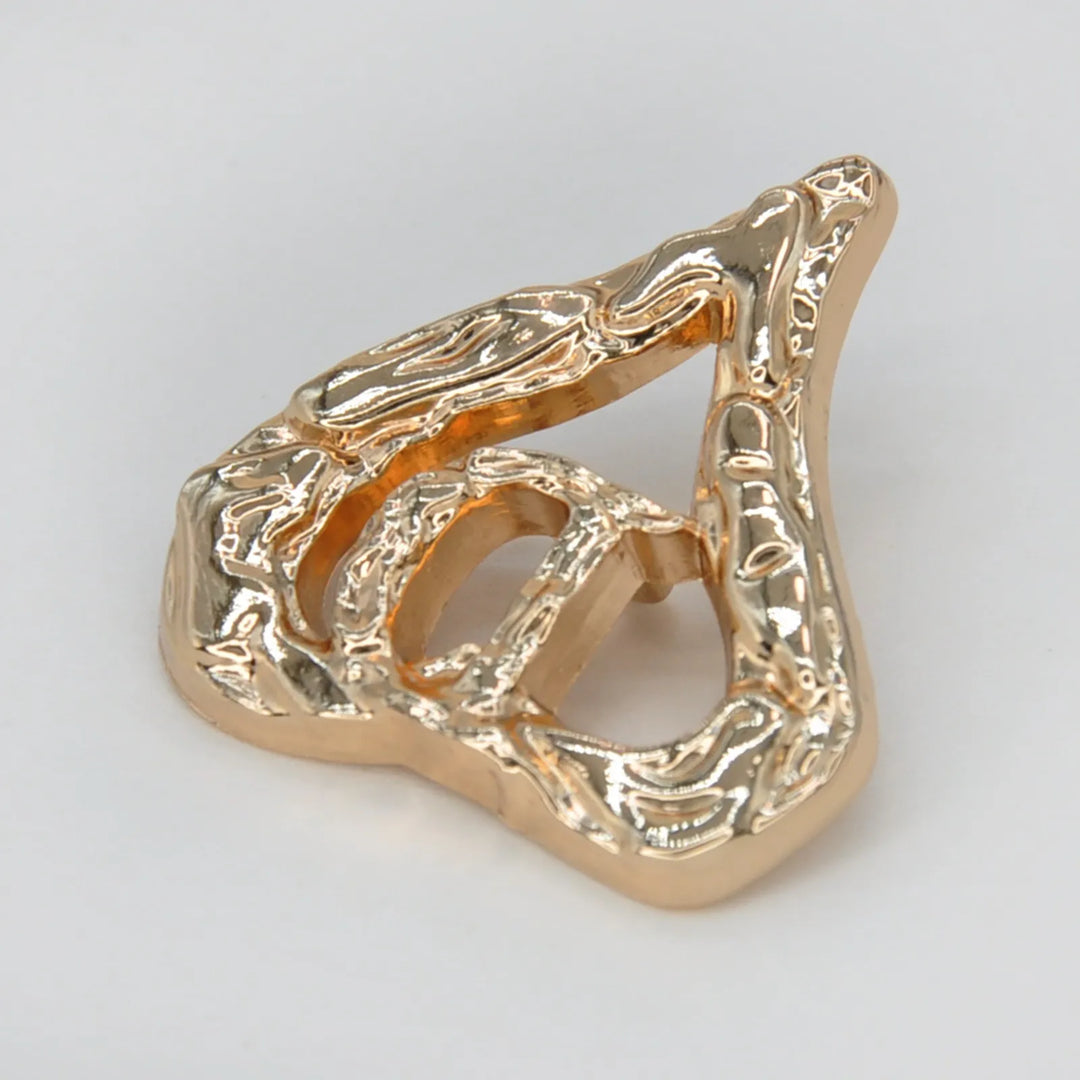 Heart Shaped Golden Metal Buttons | 28mm(44L)