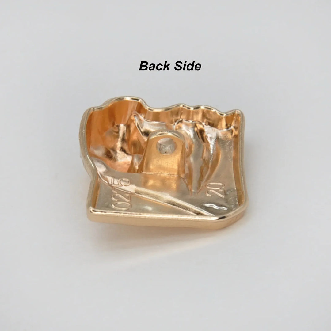 Designer Gold Plated Square Shape Metal Buttons | 20mm(32L)