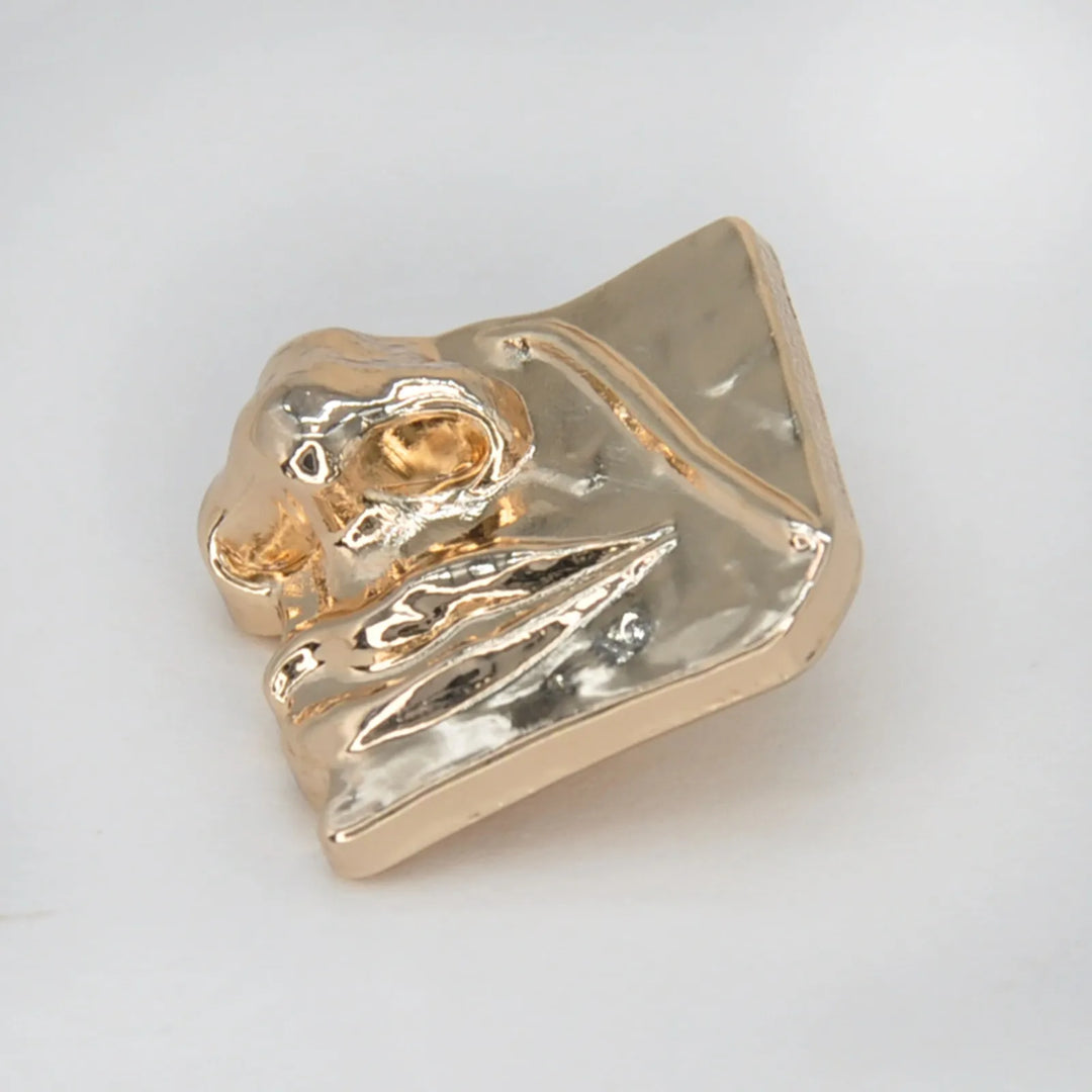 Designer Gold Plated Square Shape Metal Buttons | 20mm(32L)