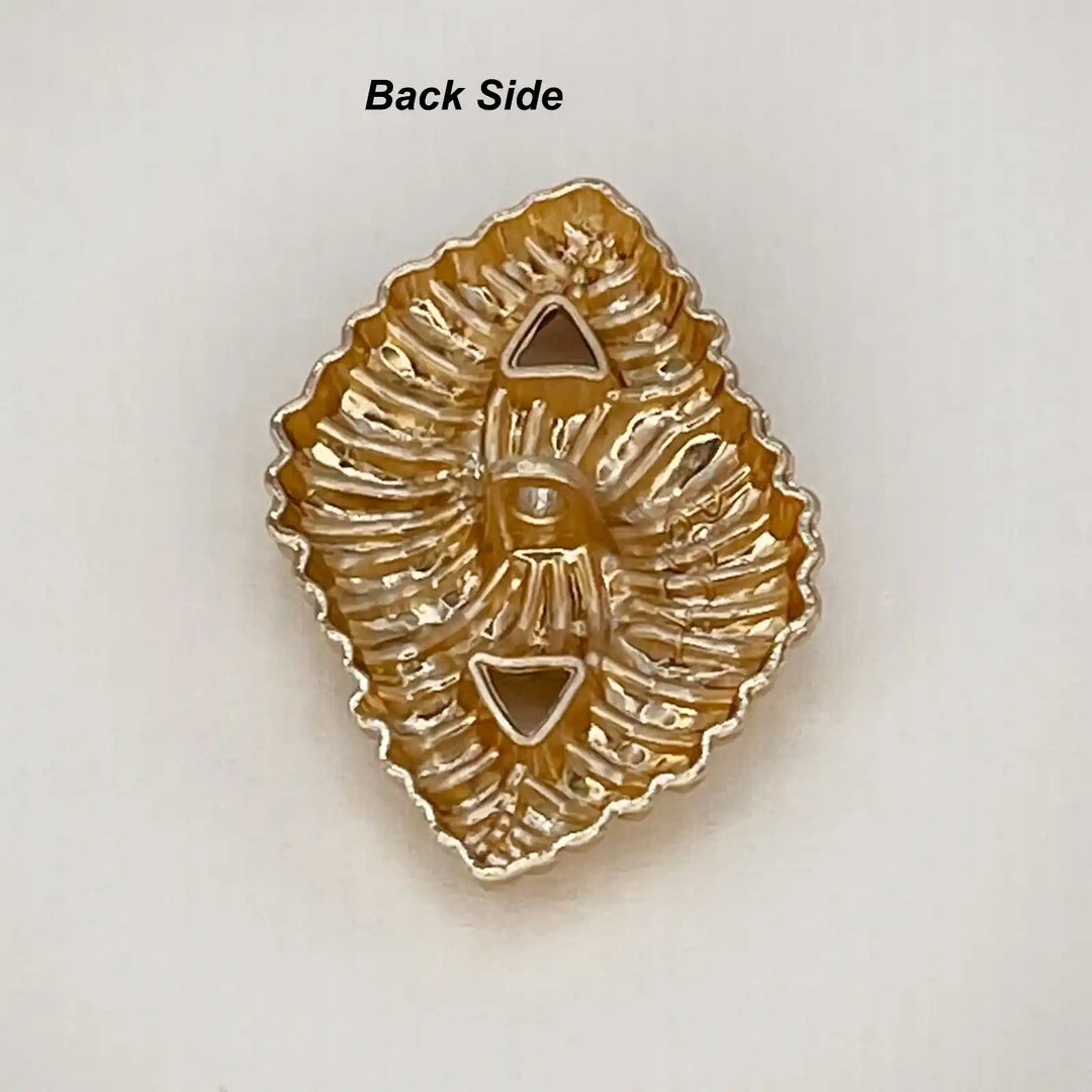 Elegant Eye-Shaped Golden Metal Buttons | 34mm(54L)