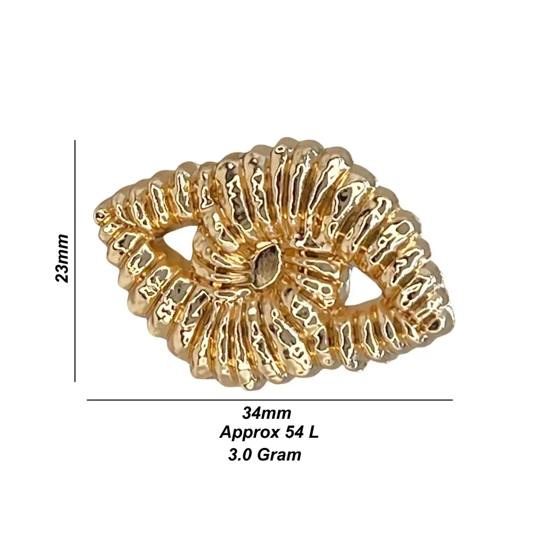 Elegant Eye-Shaped Golden Metal Buttons | 34mm(54L)