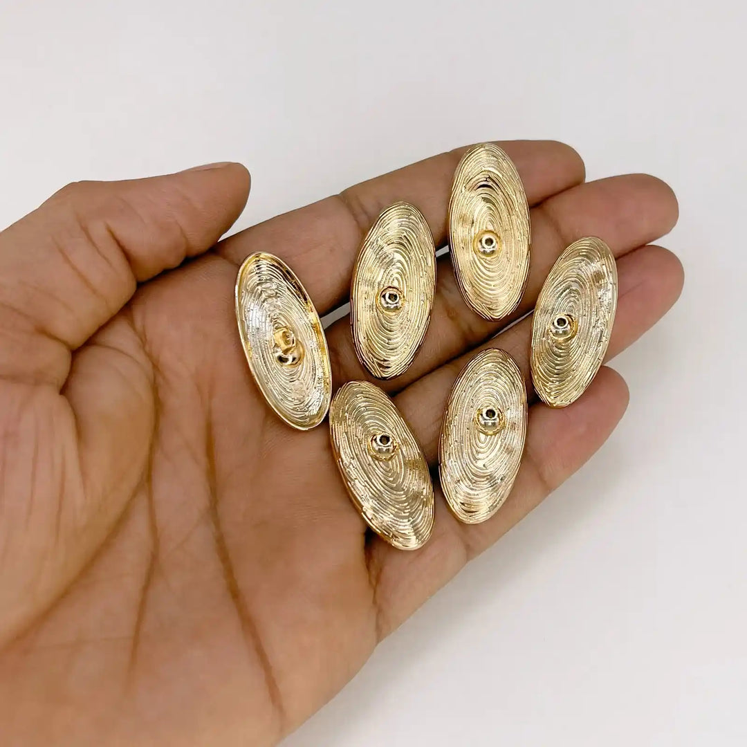 Galaxy Inspired Oval Golden Metal Buttons | 32mm(60L)