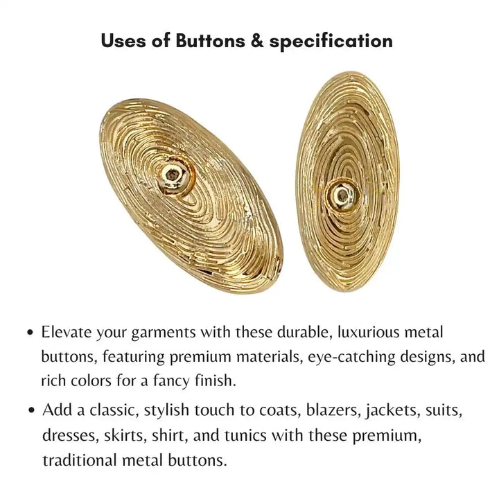 Galaxy Inspired Oval Golden Metal Buttons | 32mm(60L)