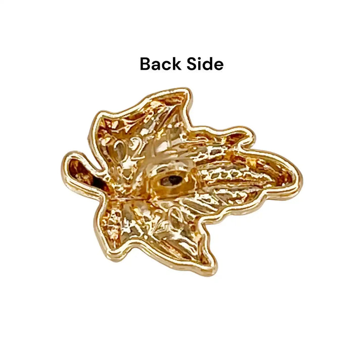 Leaf Shaped Golden Metal Button | 20mm(32L)