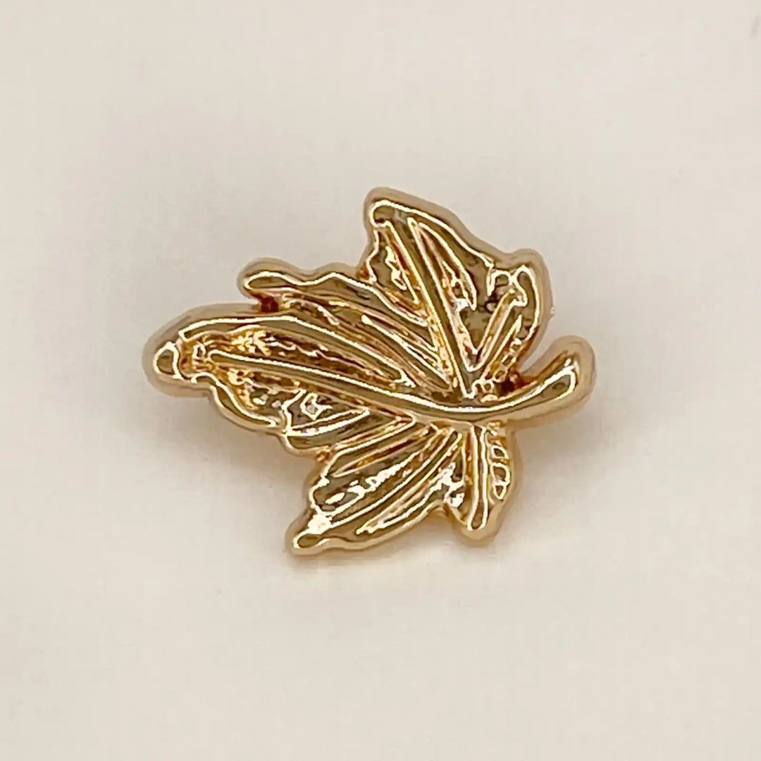 Leaf Shaped Golden Metal Button | 20mm(32L)